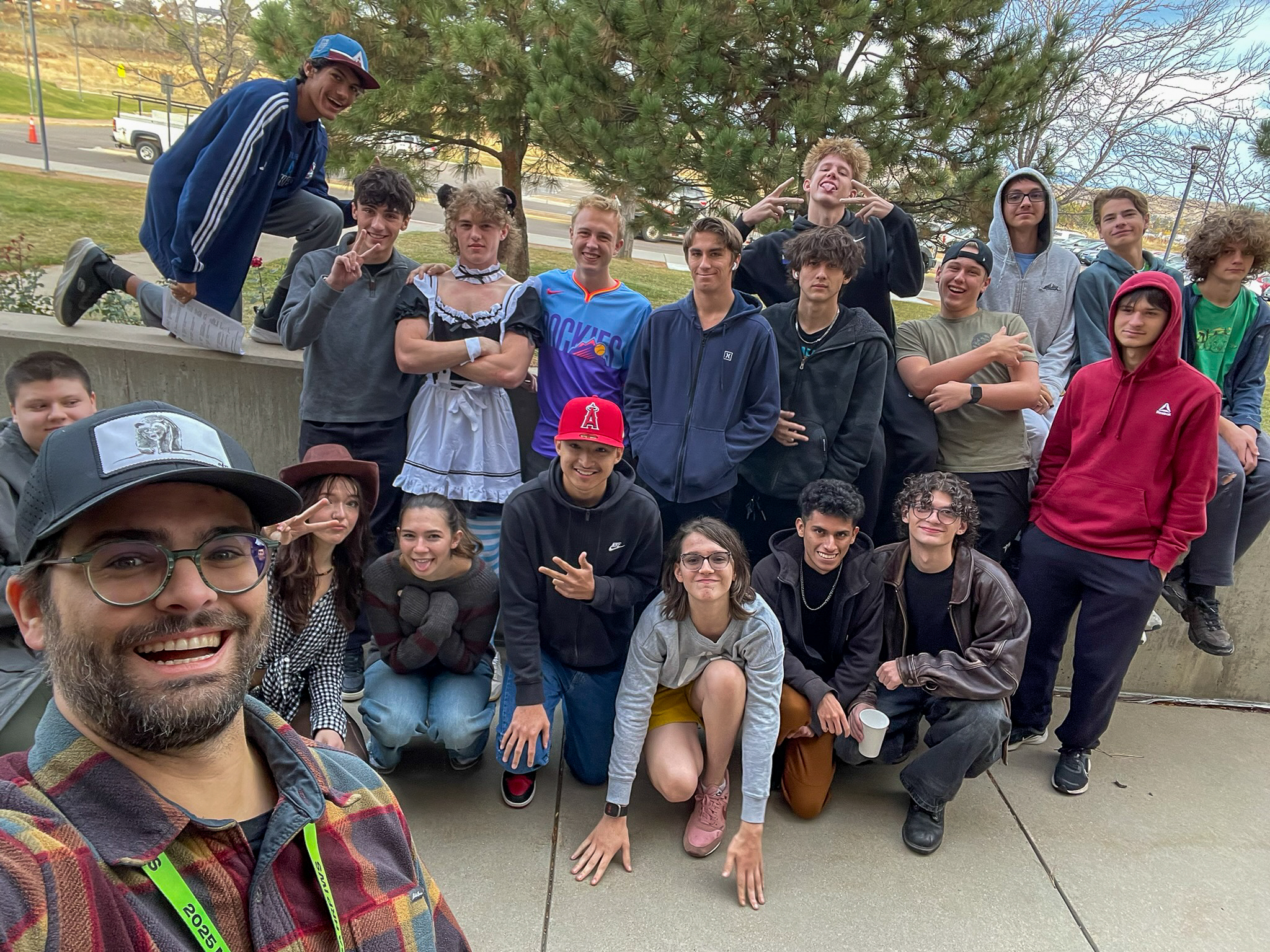 Student coding at a computer