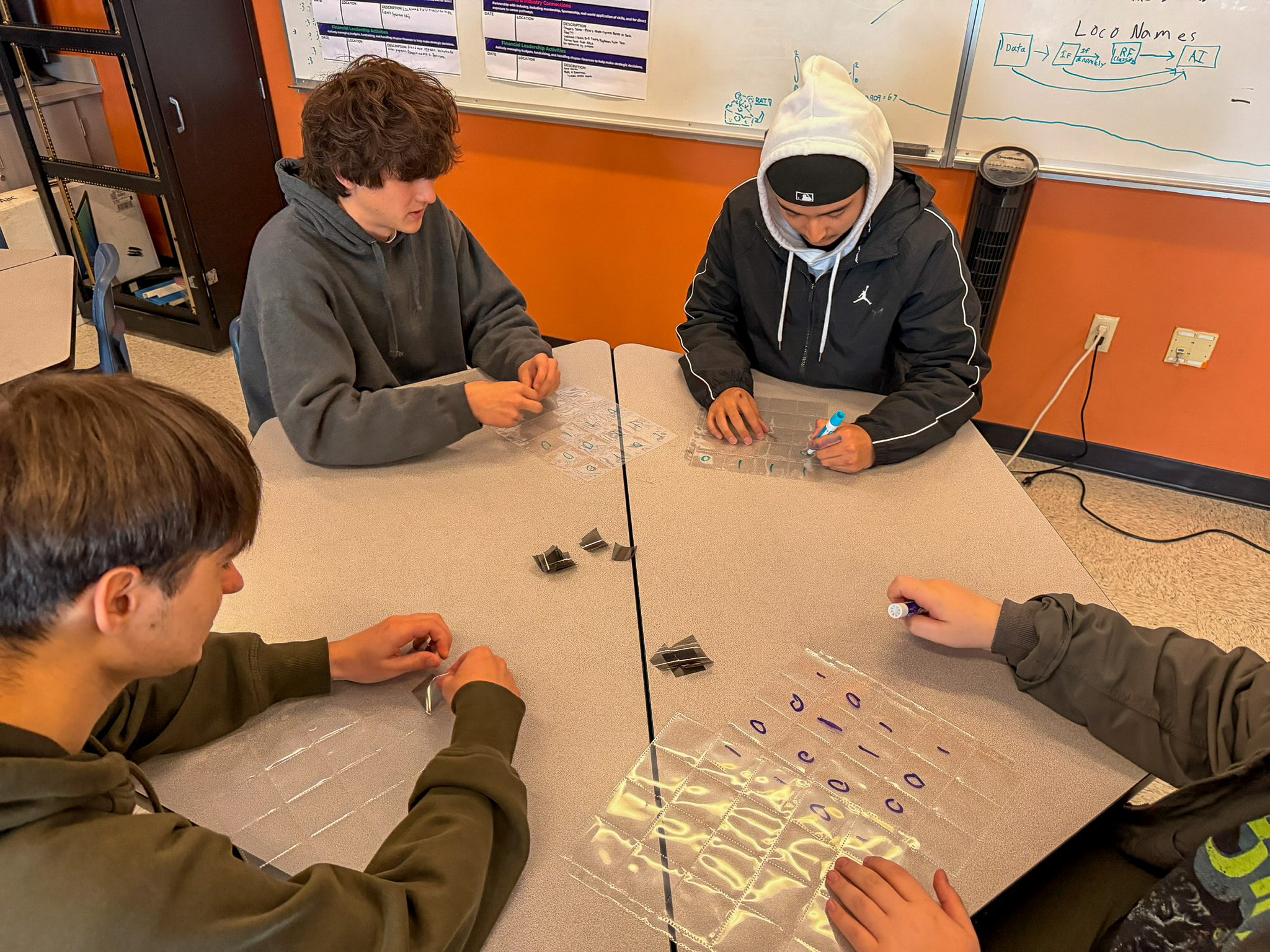 Students working on projects