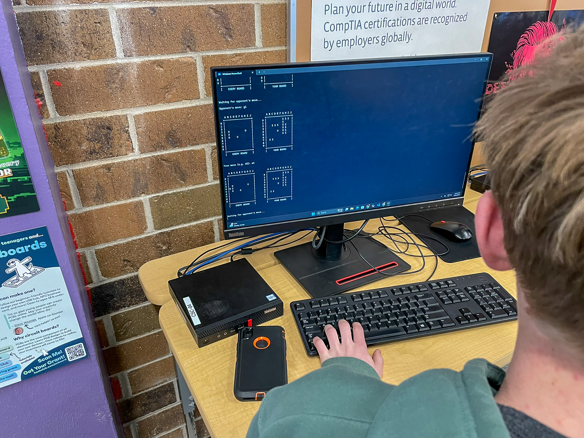 Students at computers in the lab